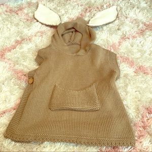 Girls poncho sweater - bunny